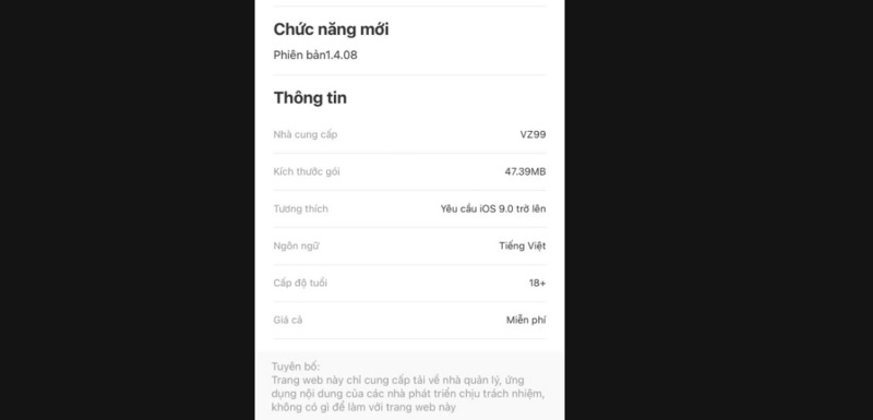 Tải app VZ99- cấu hình thiết bị phù hợp để tải app