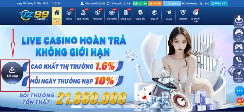 Tải app VZ99- tải ứng dụng không lo bị chặn